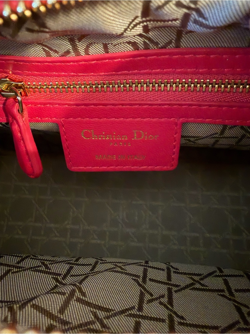 Dior Fuchsia Quilted Lady Dior Mini Top-Handle Bag - Picture 8 of 11